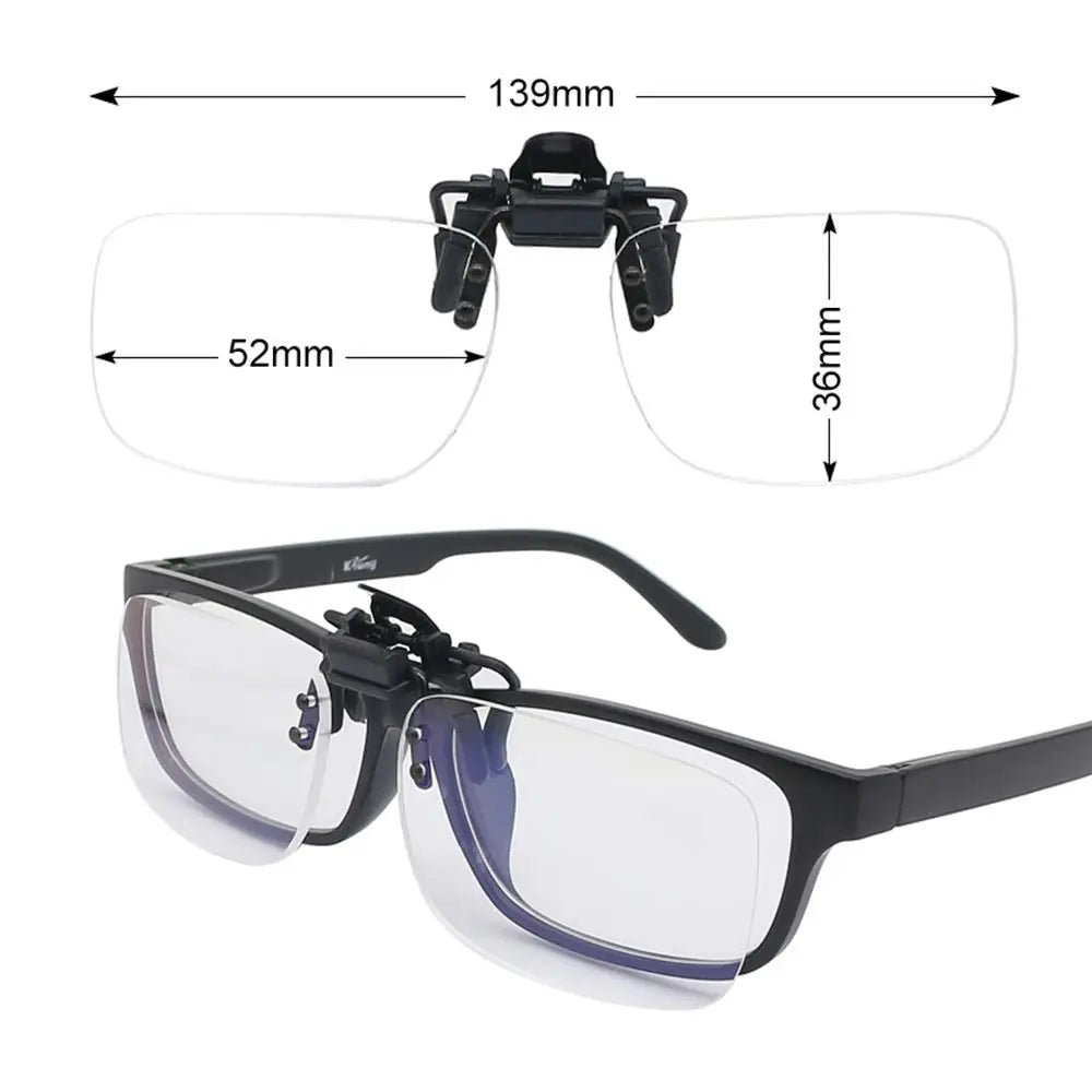 Flip-Up Clip-On Reading Glasses for Presbyopia, Rimless Ultra-Light Magnifiers +1.00 to +4.00
