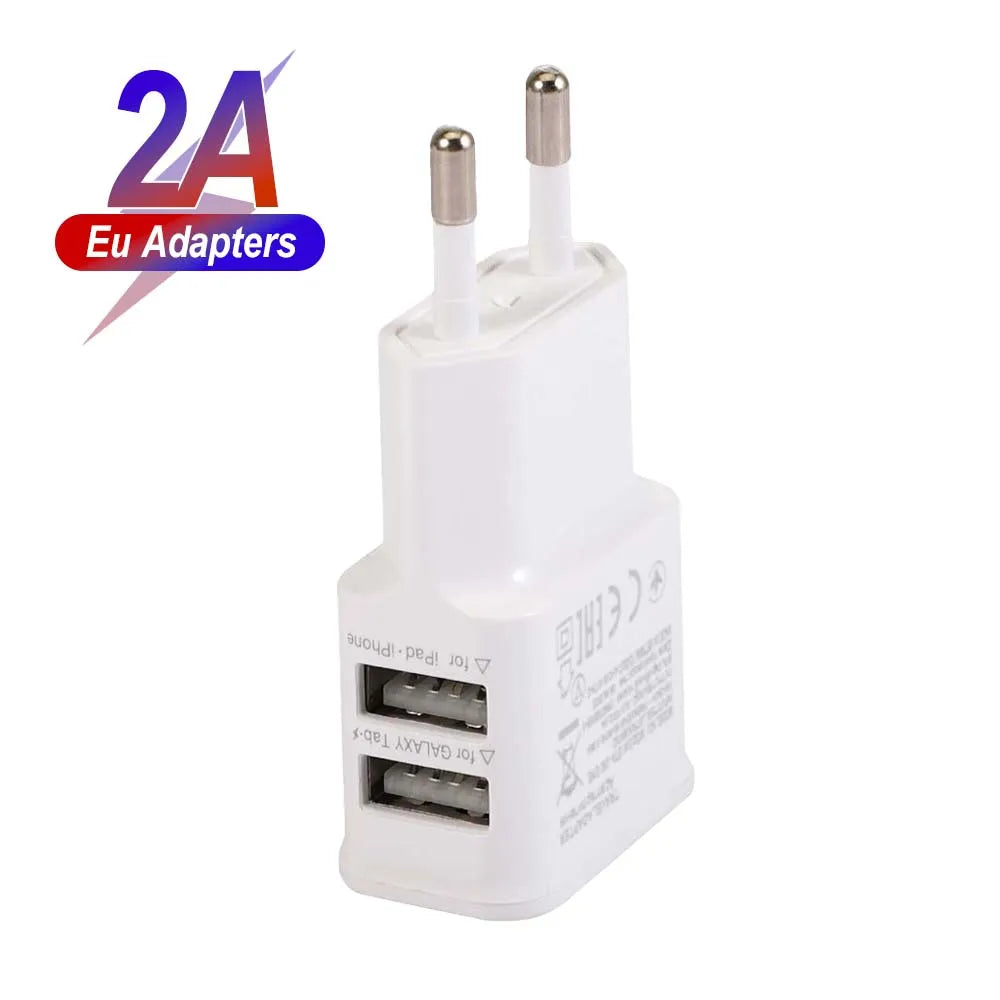 Universal 5V 2A USB AC Adapter Charger – AC 100–240V to DC 5V Power Supply (EU/US/UK Plug)