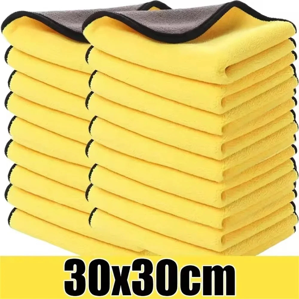 Double-Sided Microfiber Car Towels Super Absorbent Auto Detailing Wash & Dry Cloths