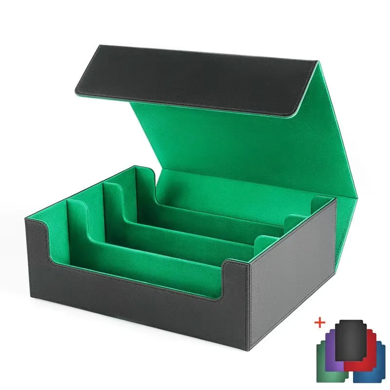PU Leather Trading Card Storage Box – Holds 1800+ Cards | Magnetic Closure Commander Deck Case for MTG, Pokémon & TCG