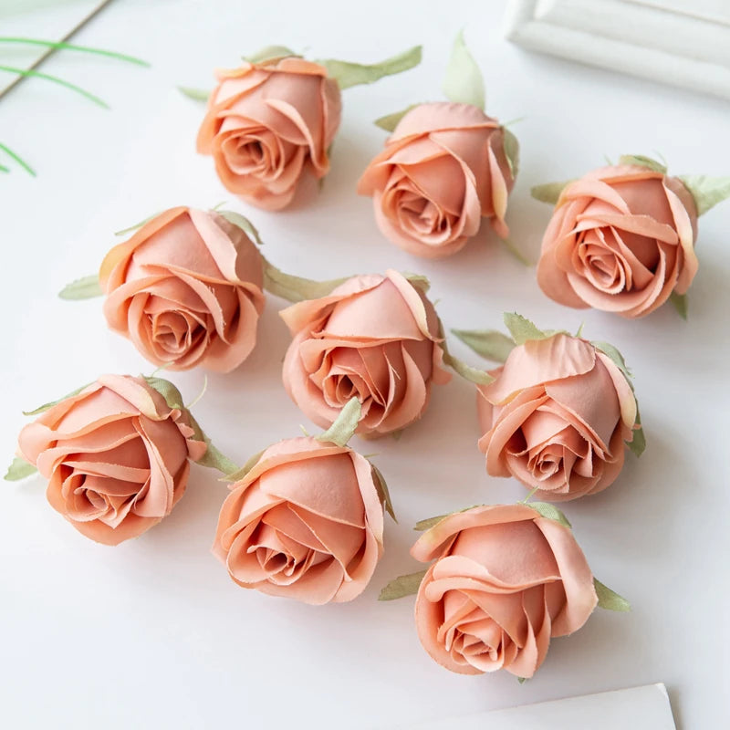 Silk Rose Head Artificial Flowers - 5 or 10-Pack for Wedding & Home Decor, DIY Garland and Flower Wall