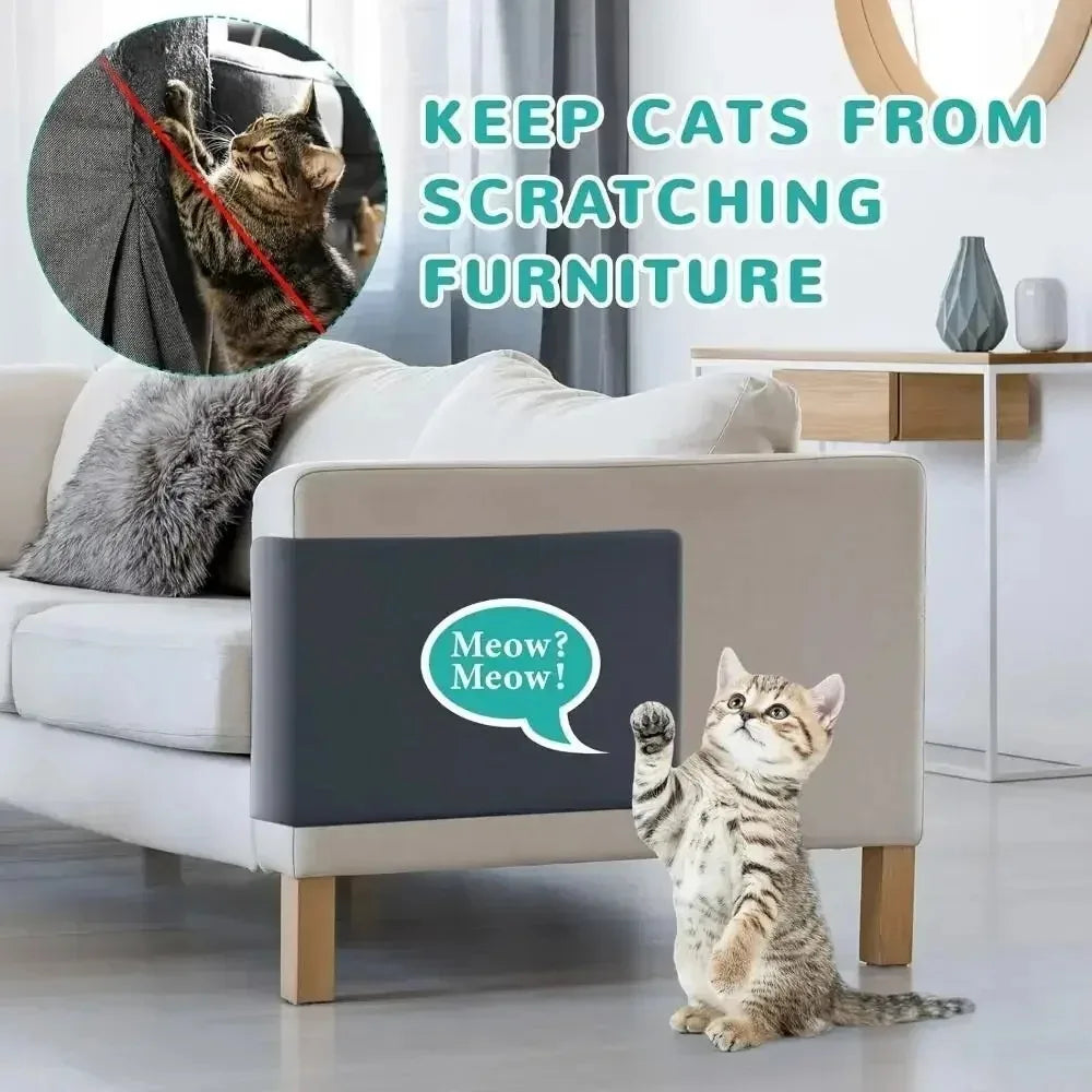 Self-Adhesive Cat Scratcher Mat 60 x 200 cm (23.6 x 78.7 in) – Trimmable Sofa Protector Carpet for Cats