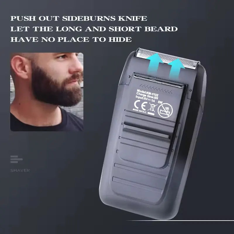 USB Rechargeable Cordless Hair Clipper & Shaver Kit - Men's Beard Trimmer Travel Barber Set