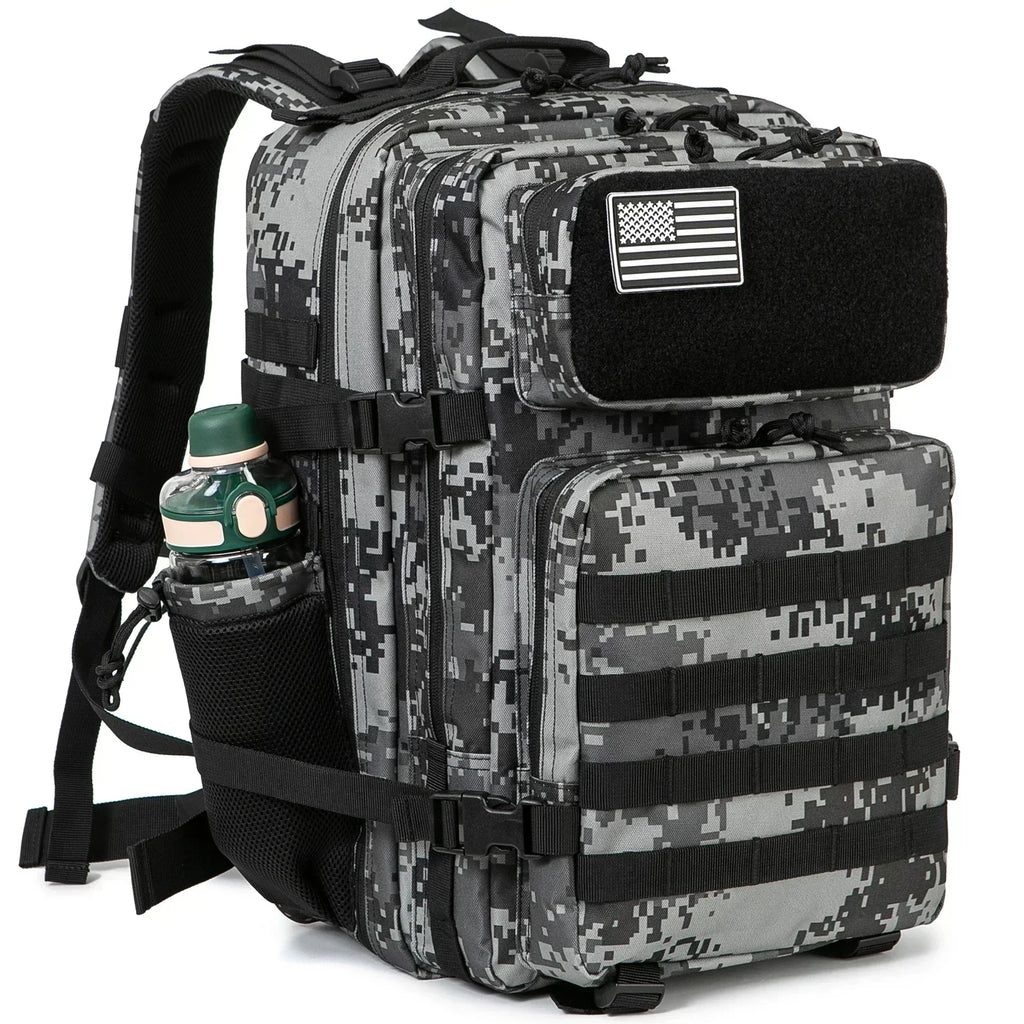 45L Tactical Backpack - 900D Waterproof MOLLE Rucksack for Hiking, Camping, Travel & School
