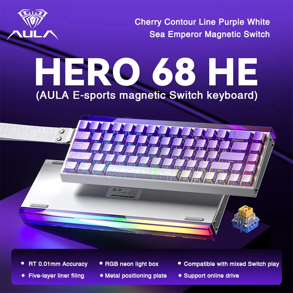 68-Key Magnetic Switch Gaming Keyboard — 8K Rapid Trigger Hot-Swap Mechanical RGB Wired