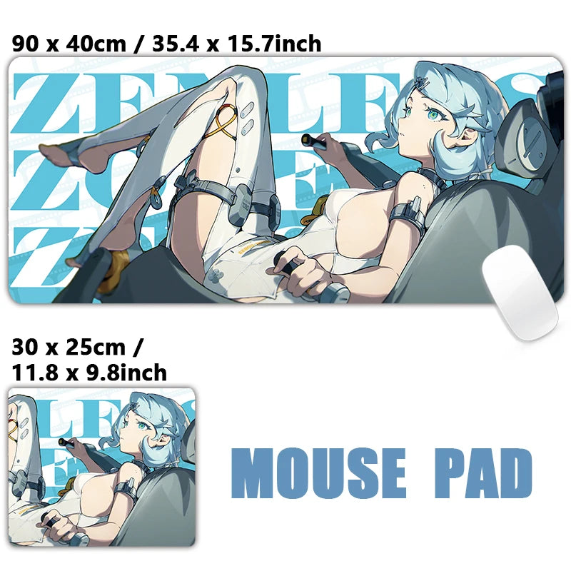 XXL Anime Gaming Mouse Pad – Hoshimi Miyabi & Evelyn Ellen Desk Mat, Large Keyboard Mousepad with Non-Slip Silicone Base