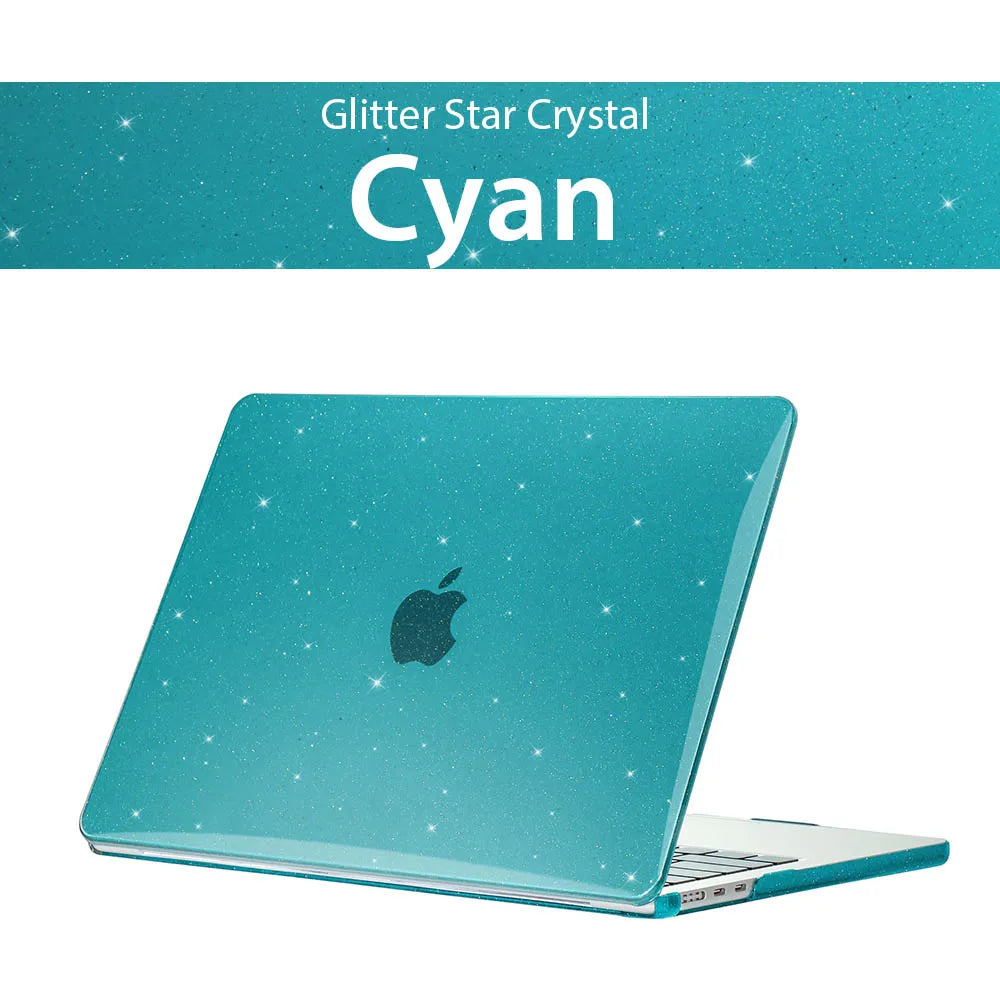 Glitter Hard Shell Laptop Case for MacBook Air & Pro 13/14/15/16 Inch (33–41 cm) Clear Sparkle Protective Sleeve