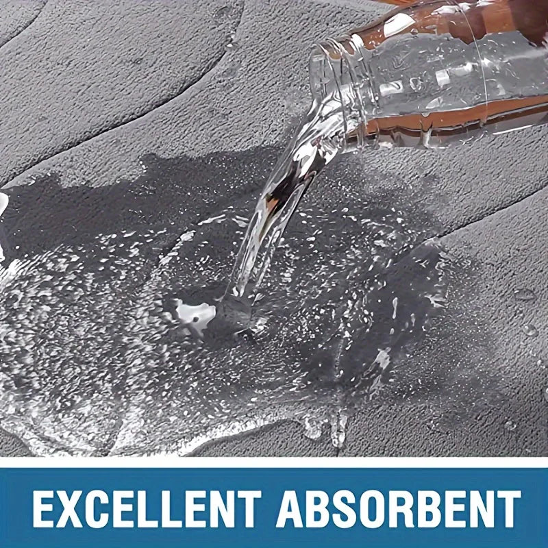 Thick Absorbent Bath & Door Mat — Quick-Dry Non-Slip Mat for Bathroom, Kitchen & Entryway