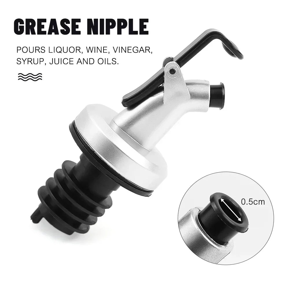 1/3/5-Pack Leak-Proof Oil Bottle Pourer Stopper – Locking Nozzle for Oil, Vinegar, Wine & Liquor