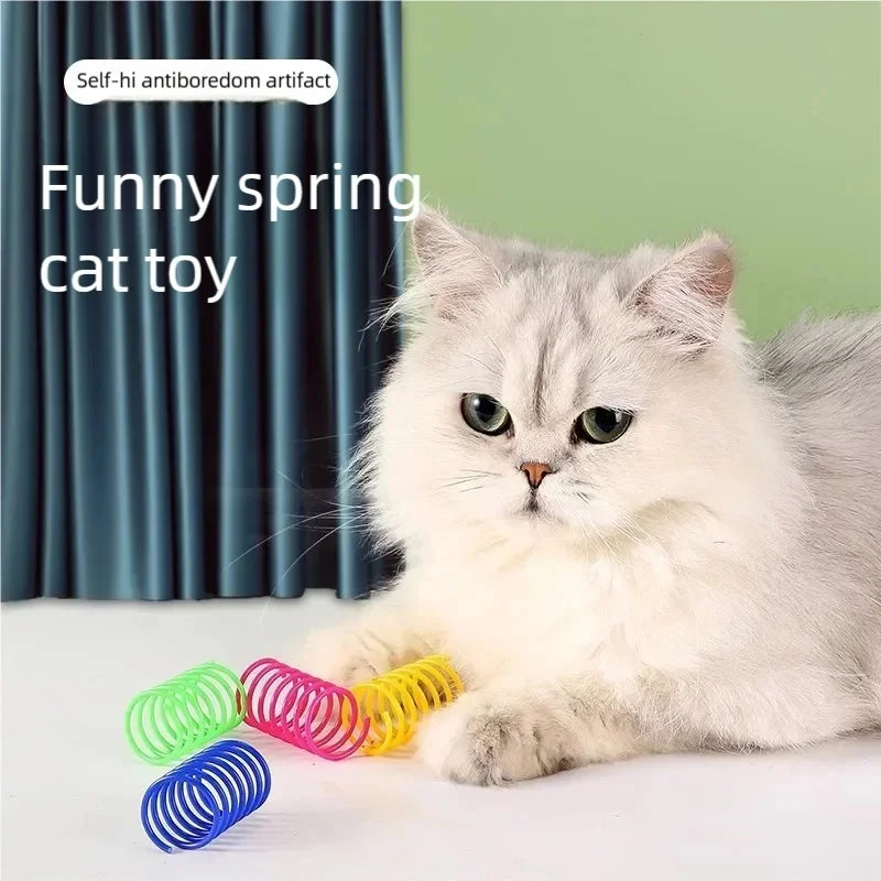 Colorful Spiral Coil Cat Spring Toy – Durable Interactive Chew & Chase Toy for Kittens & Cats
