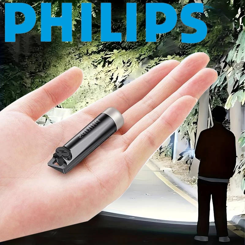 Mini Rechargeable EDC Keychain Flashlight — LED USB-C Portable Camping Lamp with UV, SOS & Waterproof