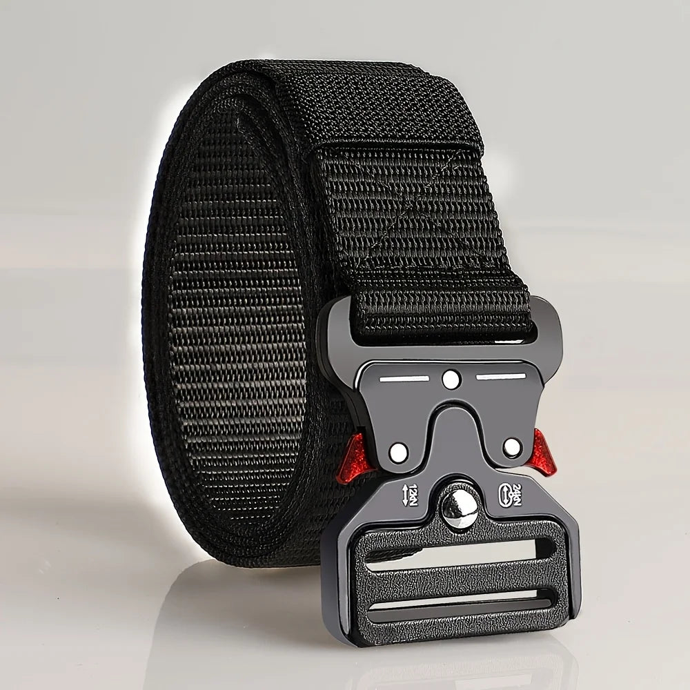 Men's Tactical Canvas Multi-Function Belt, Outdoor Adventure Waist Belt 1.5 in (3.8 cm)
