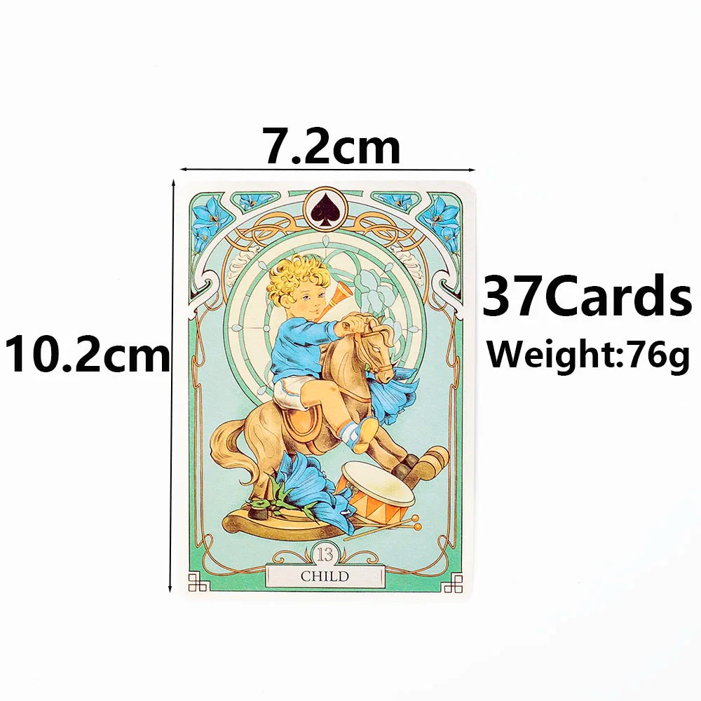37-Card Lenormand Oracle Deck – Romantic English Oracle/Tarot Cards 10.2 x 7.2 cm (4.02 x 2.83 in)