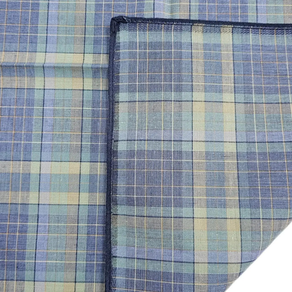 6-Pack Men's Plaid Cotton Handkerchiefs 15.7 in (40 cm) Thin Business Dress Pocket Squares - Soft, Sweat-Absorbent