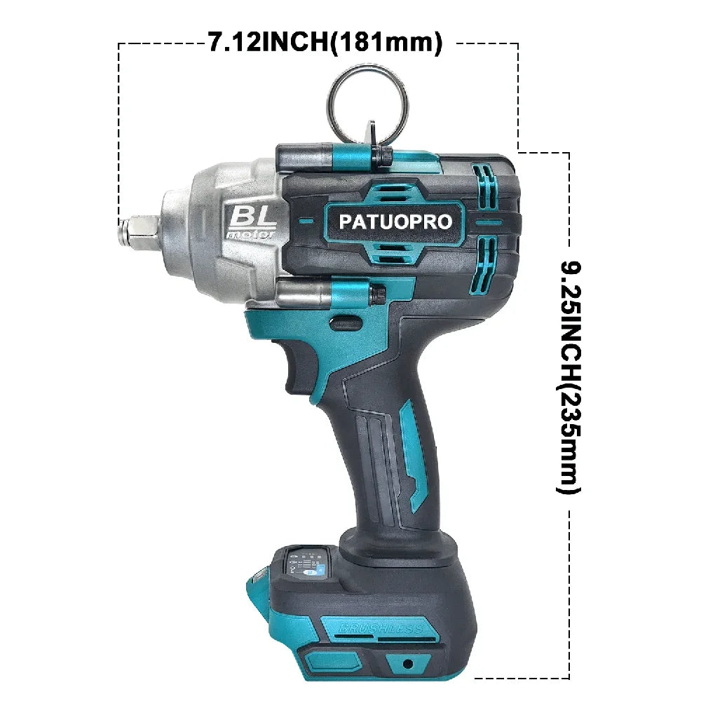 Brushless Cordless Impact Wrench 1/2-inch Drive - 2000 N·m Max Torque, 3600 RPM | Compatible with 18V B-Series Batteries (Battery Not Included)