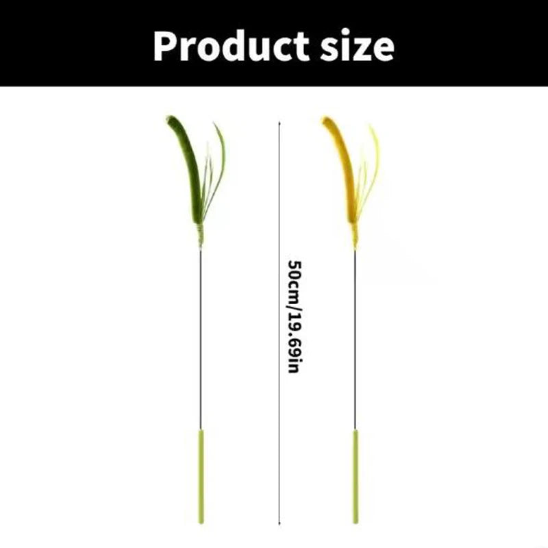 Interactive Feather Teaser Cat Wand – Flexible Wire Durable Feather Pole Pet Toy