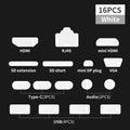 16-Pack Silicone Laptop Dust Plugs Universal USB-C USB HDMI Audio SD Port Protectors