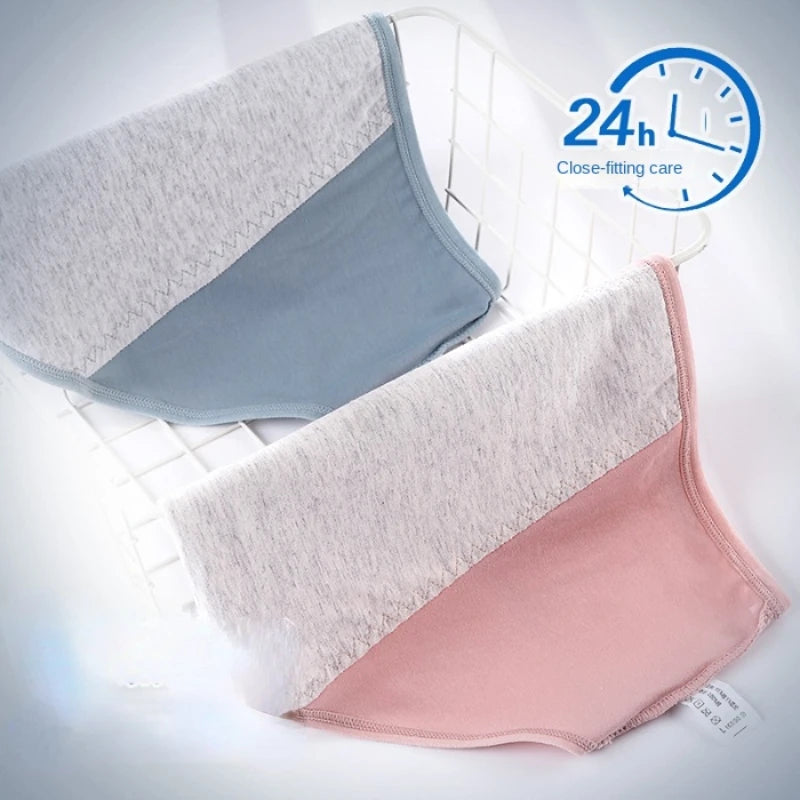 3-Pack Women's Menstrual & Postpartum Cotton Briefs – Leakproof, High Absorbency for Heavy Flow