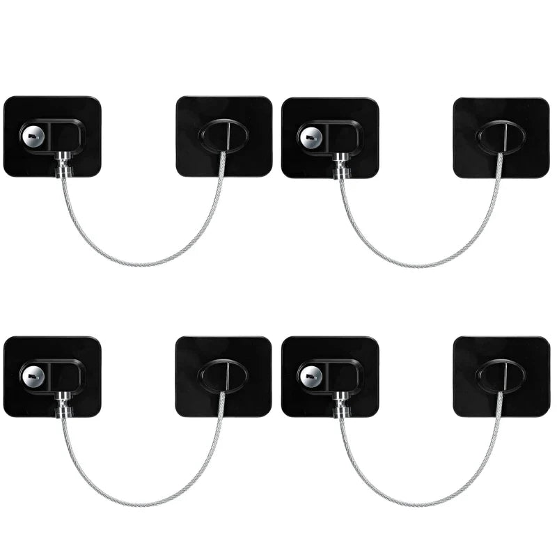 2/4/6-Pack Self-Adhesive Cabinet Locks with Keys — Baby Safety Locks for Fridge, Cabinets, Drawers, Doors & Appliances