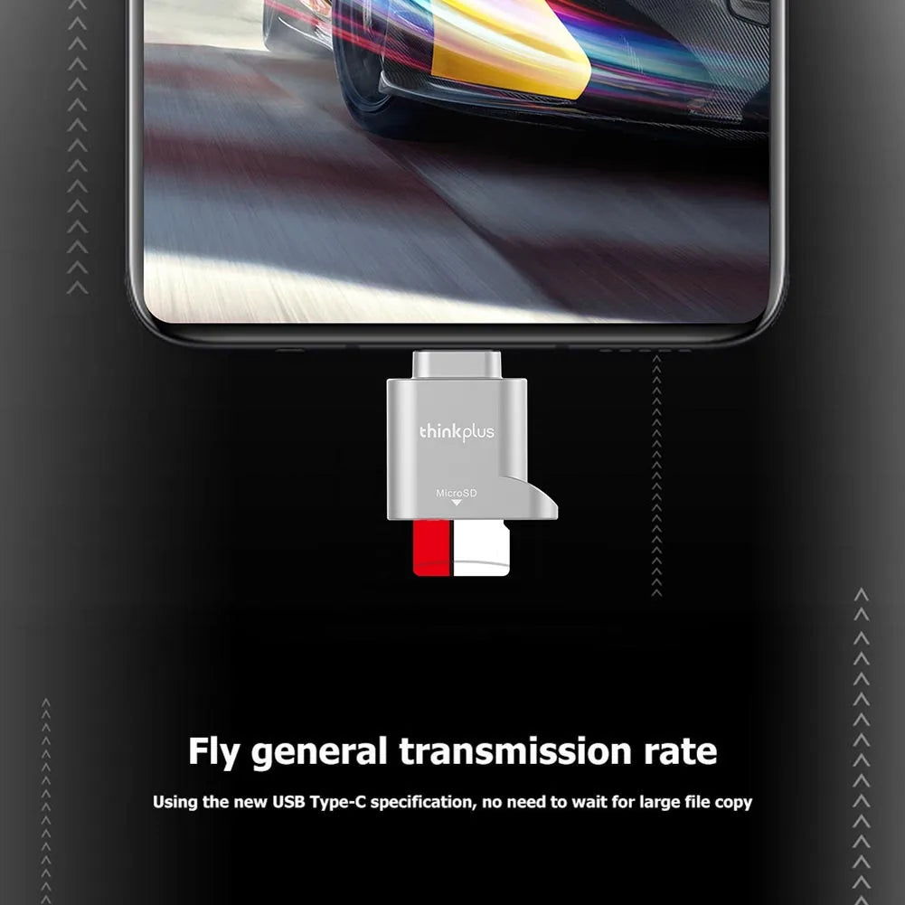 USB-C Micro SD Card Reader Mini Metal TF/TransFlash Type-C OTG Adapter – Portable Memory Card Reader (Up to 512GB)
