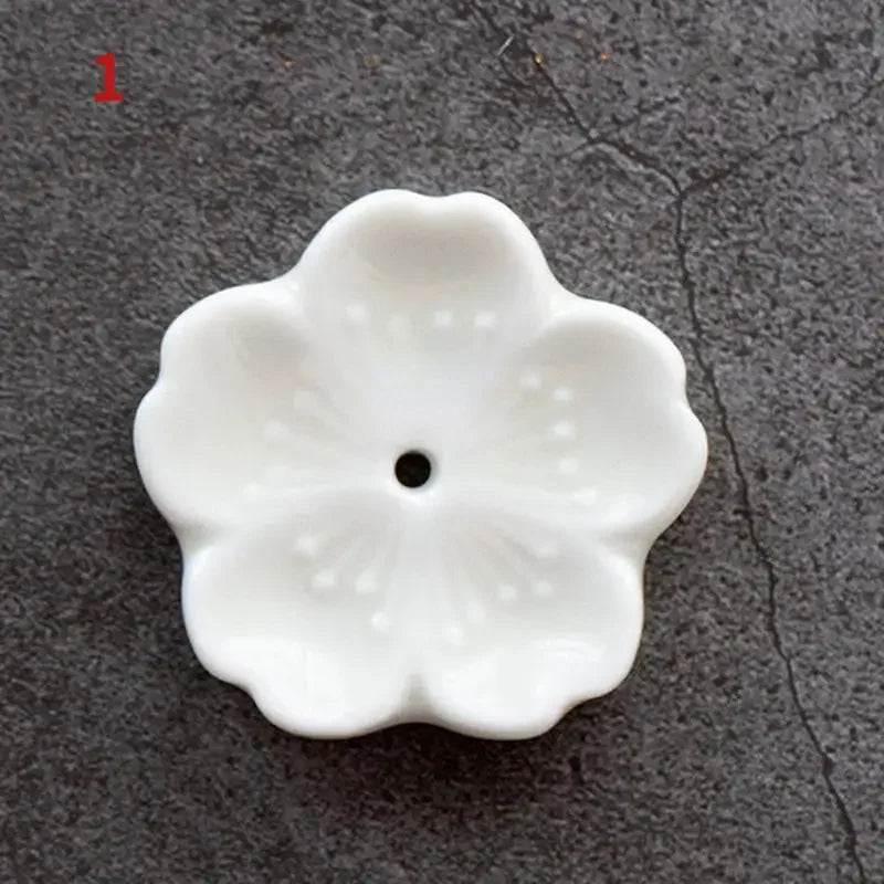 Cherry Blossom Ceramic Incense Burner Sakura Incense Stick Holder Aromatherapy Censer Home & Office Decor