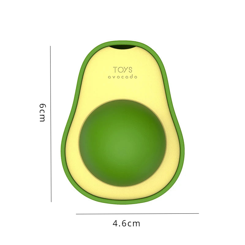 Rotating Stick-On Catnip Ball Toy – Avocado Licking & Teeth-Cleaning Cat Toy, 6 x 4.6 cm (2.36 x 1.81 in)