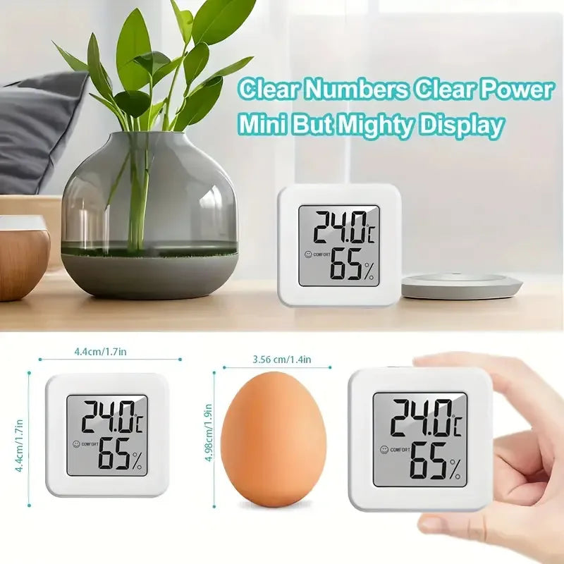 Mini Digital Indoor Thermometer and Hygrometer – Portable Temperature and Humidity Monitor for Bedroom