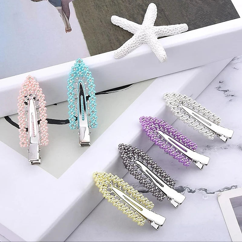 12-Pack Rhinestone and Pearl Leaf Hair Clips – Sparkling Bridal & Party Hairpins