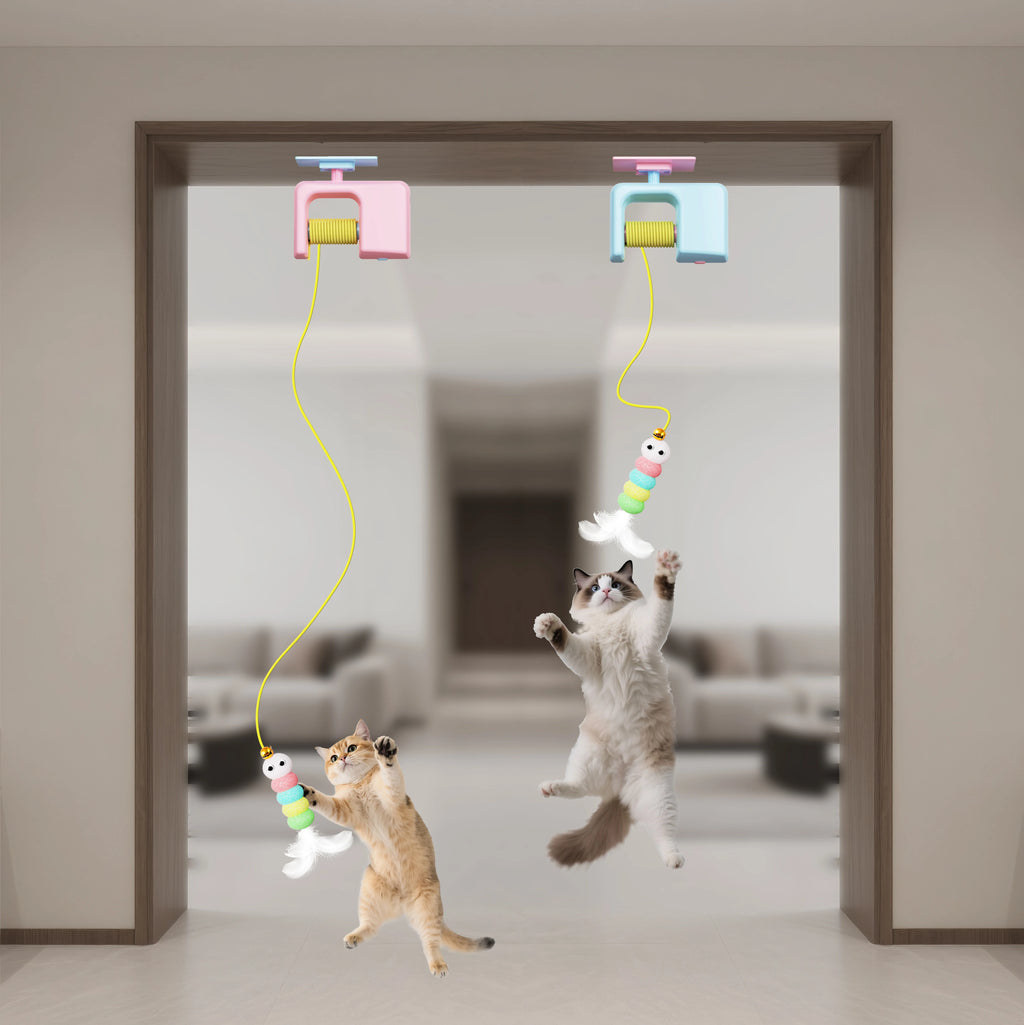 Rechargeable Interactive Hanging Door Cat Toy, Automatic Flying Bird for Cat Hunting & Stress Relief