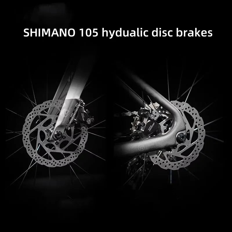 Carbon Fiber Road Bike 24-Speed Hydraulic Disc Brakes Racing Bicycle 700C Compatible with Popular Road Groupsets