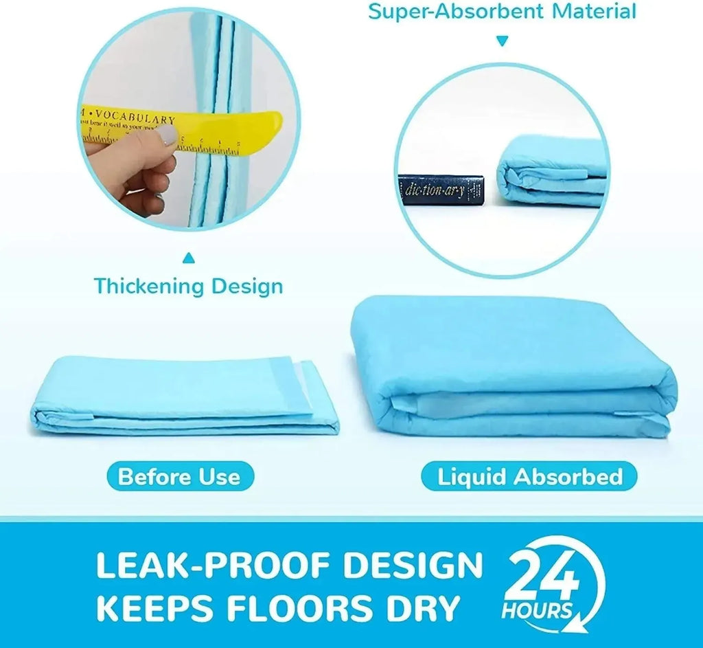 Super Absorbent Disposable Pet Pee Pads – Thick Quick-Dry Dog & Cat Diapers with Deodorizing Layer