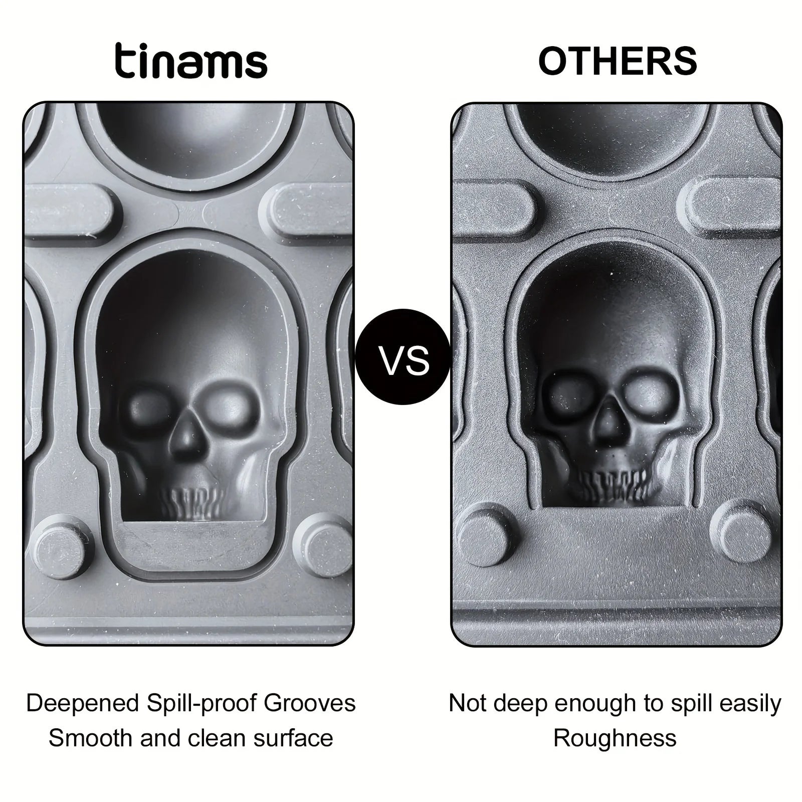 3D Skull Ice Ball Silicone Mold – 4 & 6-Cavity Flexible BPA-Free Ice Trays for Cocktails