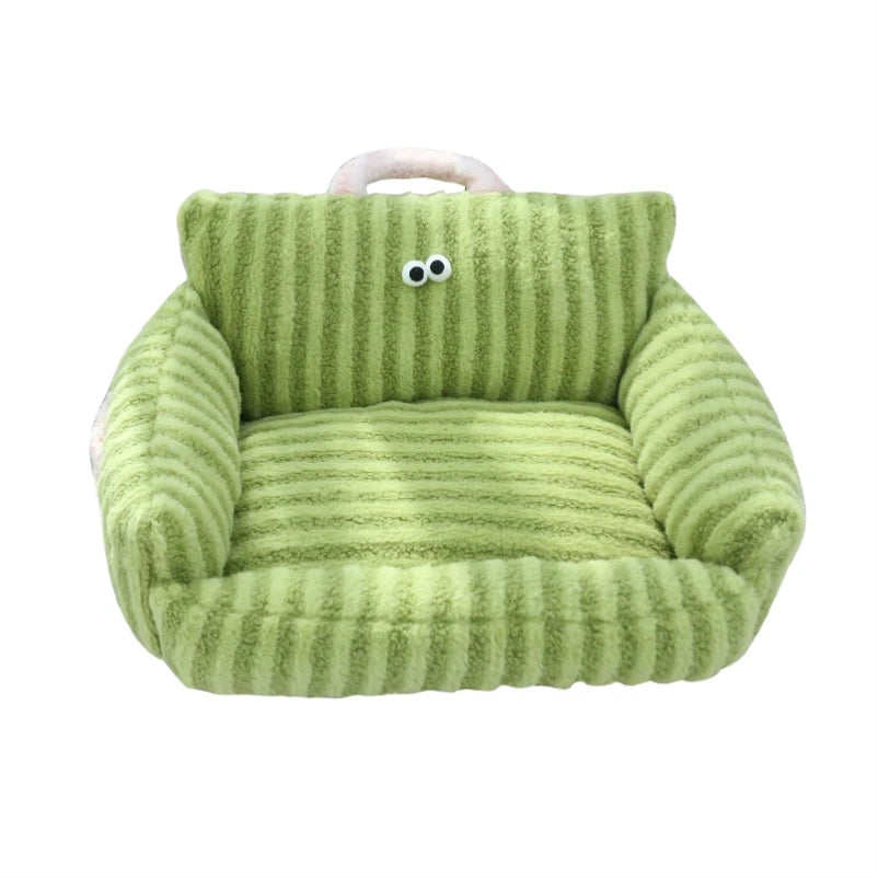 Winter Warm Pet Sofa Bed — Plush Kennel Cushion for Small Dogs & Cats