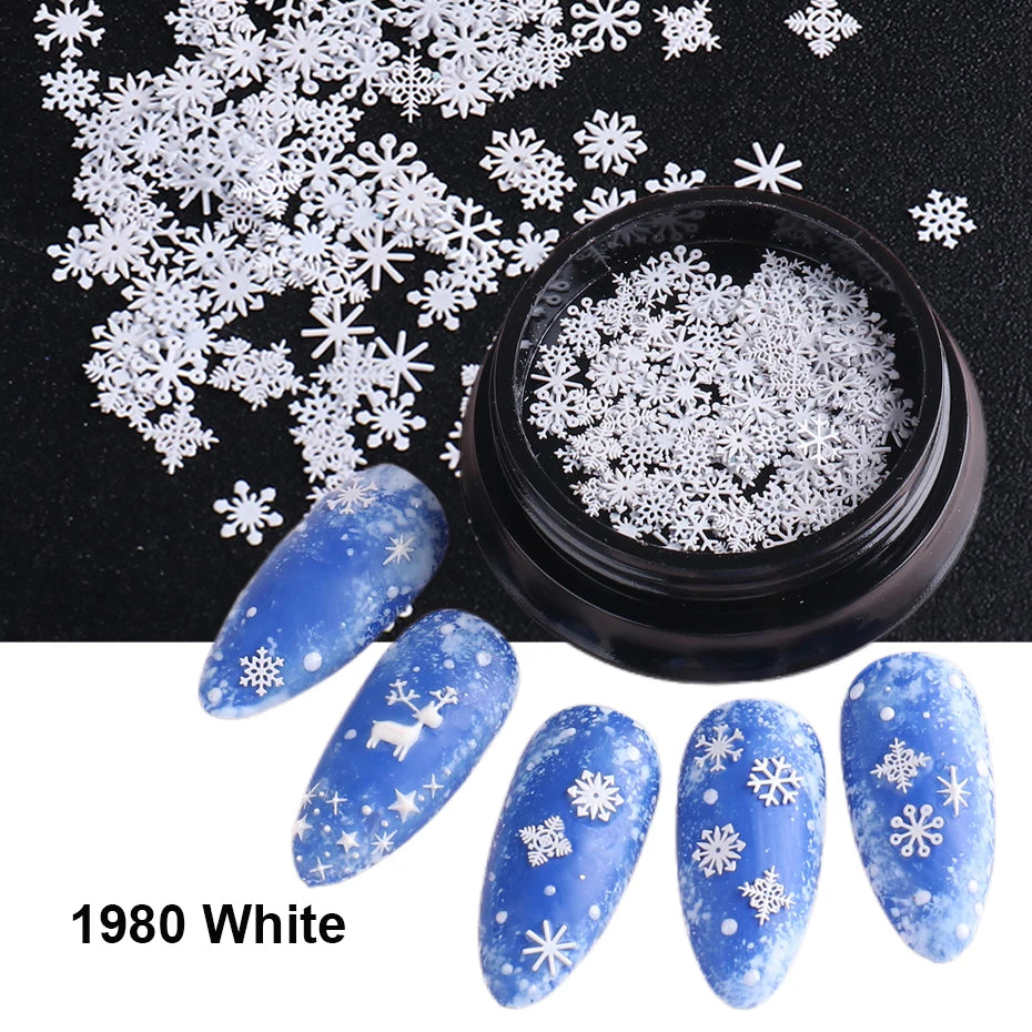 3D Christmas Snowflake Nail Charms for Festive Nail Art view 7