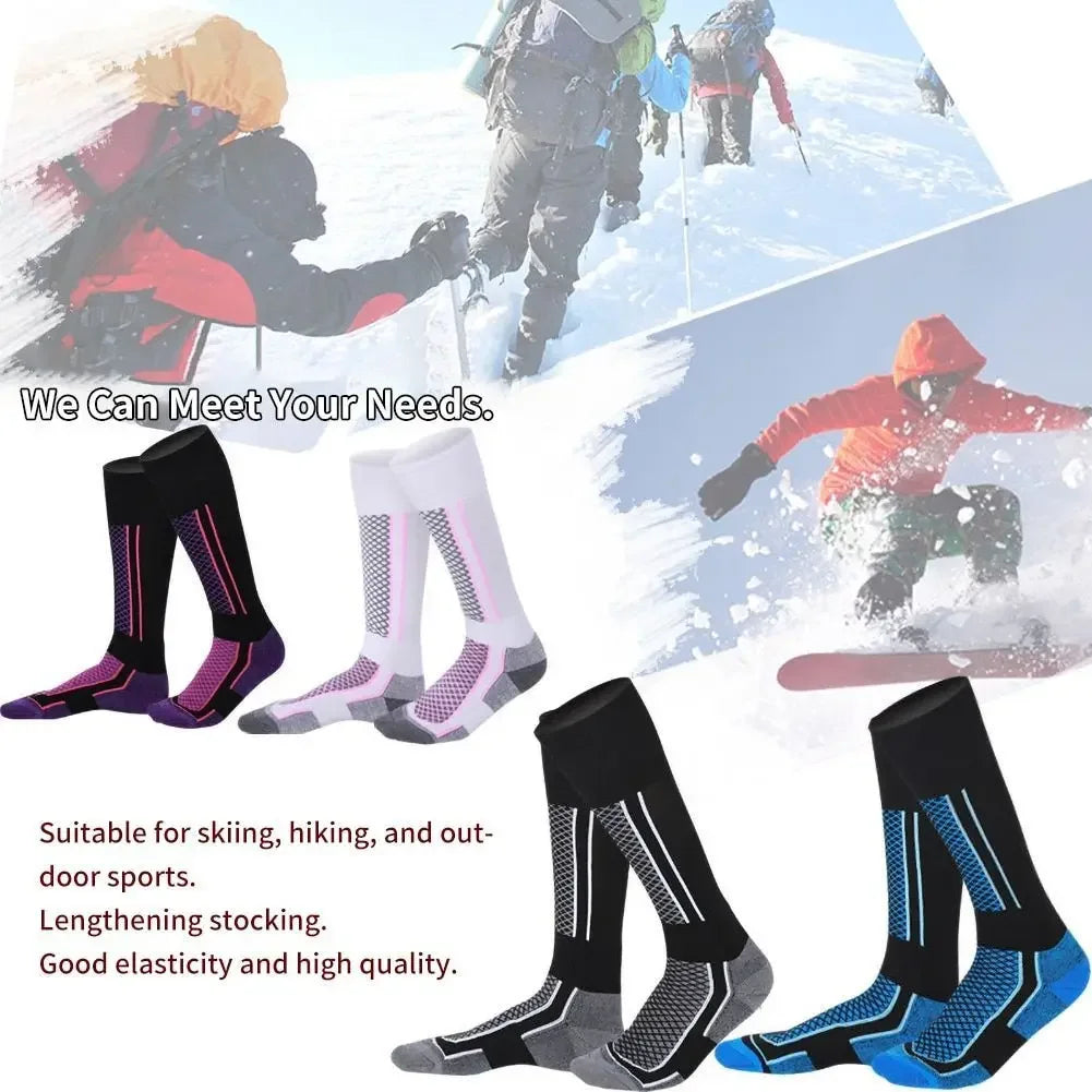 Thick Thermal Knee-High Ski Socks – Moisture-Wicking Sports Socks for Snowboard, Cycling & Soccer, Unisex (Men EU 39-45 / Women EU 33-39)