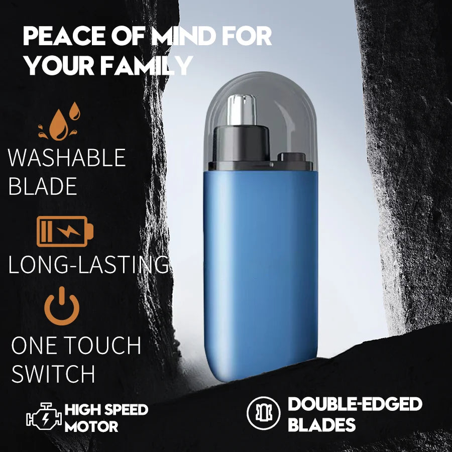 Rechargeable USB Nose & Ear Hair Trimmer for Men - Portable Electric Eyebrow & Facial Trimmer with USB Cable & Brush