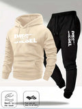 Men's Hooded Tracksuit Two-Piece Set – Casual Hoodie & Pants for Autumn/Winter