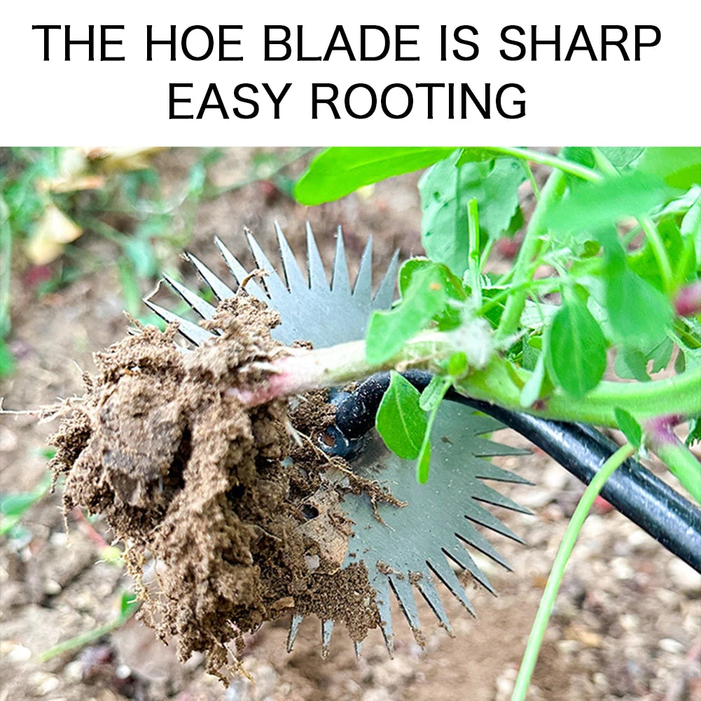 Sunflower Hoe Manual Weed Remover – Heavy-Duty Manganese Steel Garden Weeder with Wooden Handle