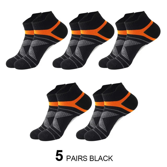 5-Pack Men’s Breathable Cotton Ankle Socks – Summer Casual Running Sports Socks, Sizes 38–45