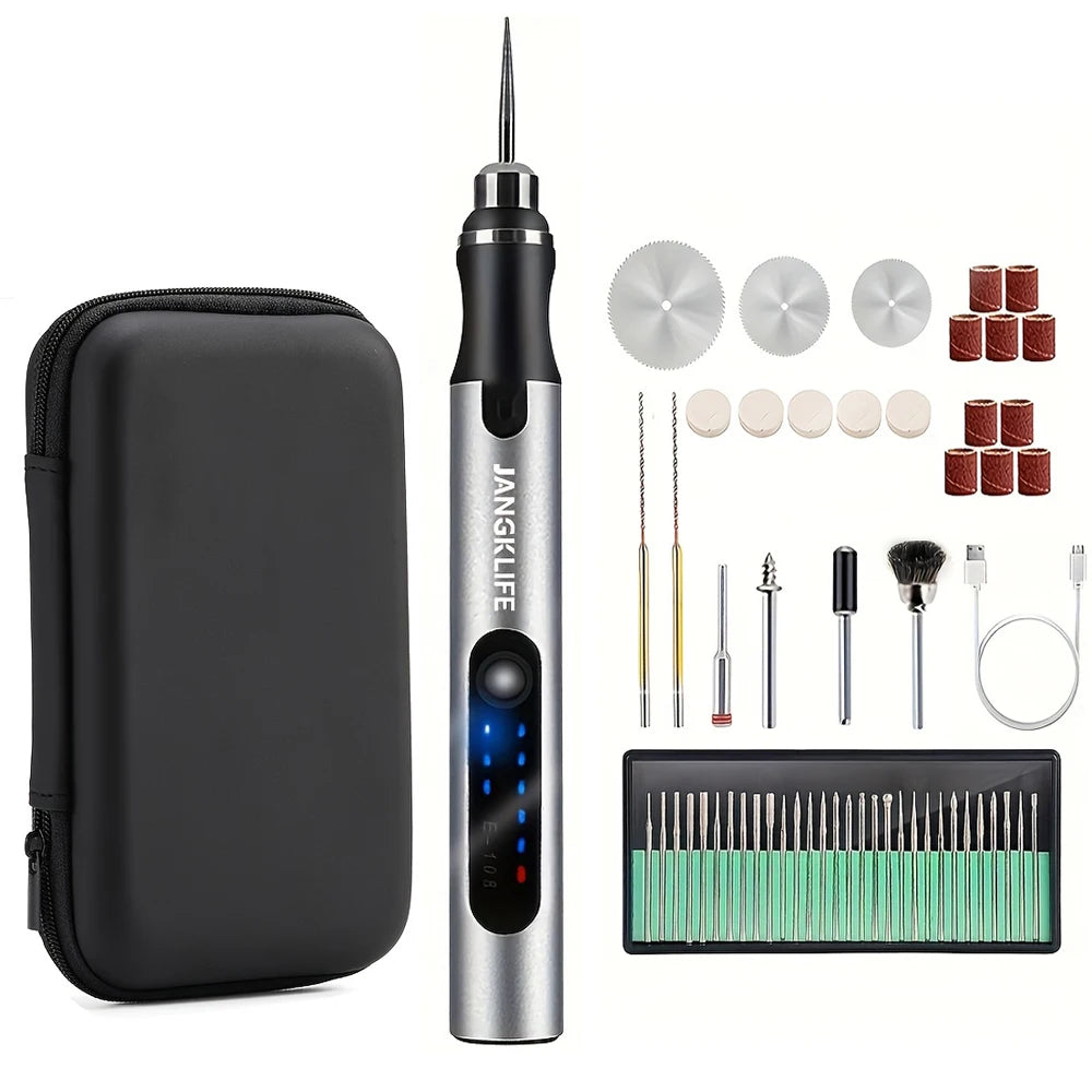 USB Cordless Rotary Tool Kit – Mini Wireless Drill for Jewelry, Wood, Metal & Glass Engraving