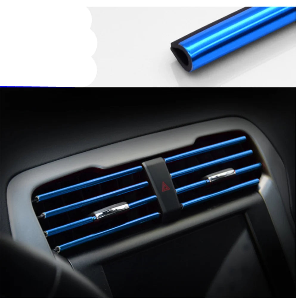10-Pack Car Air Vent Trim Strips 20cm (7.87 in) PVC Decorative Air Outlet Moulding for Interior Car