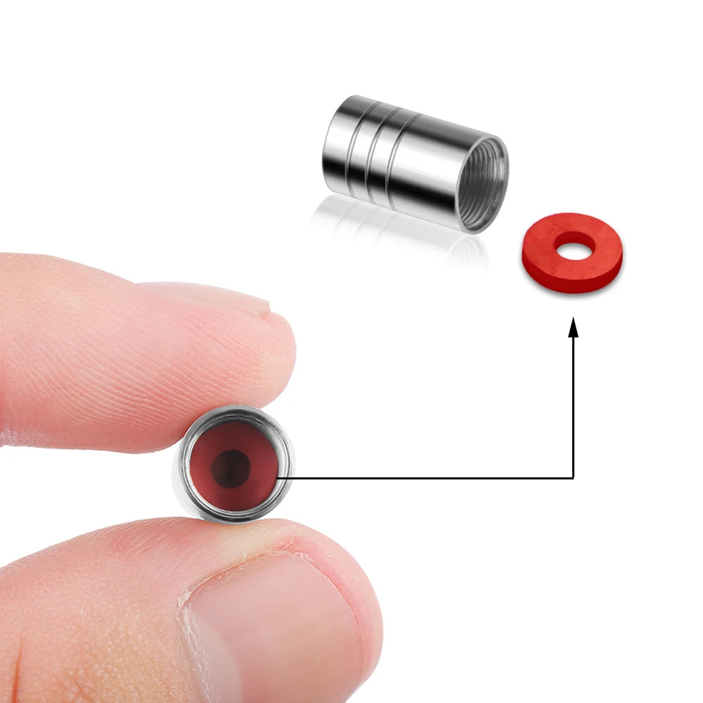 4-Pack Aluminum Tire Valve Stem Caps – Universal Metal Wheel Air Valve Covers