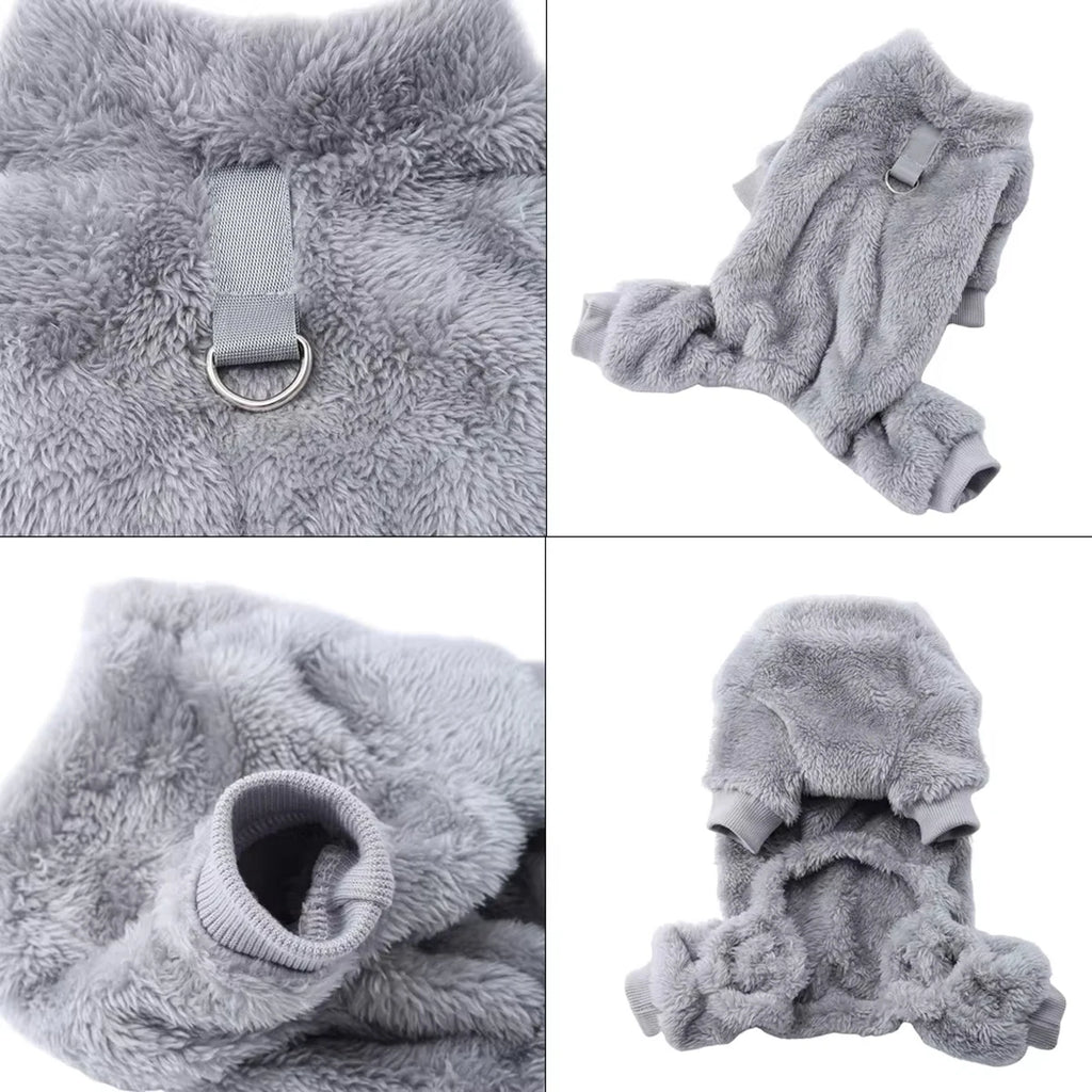 Warm Flannel Dog Jumpsuit XS-XL - Cozy Four-Leg Pet Coat for Small & Medium Dogs and Cats (Chihuahua, Yorkie)