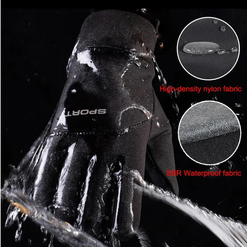 Touchscreen Winter Gloves for Men & Women — Fleece-Lined, Windproof & Water-Resistant Cycling Gloves