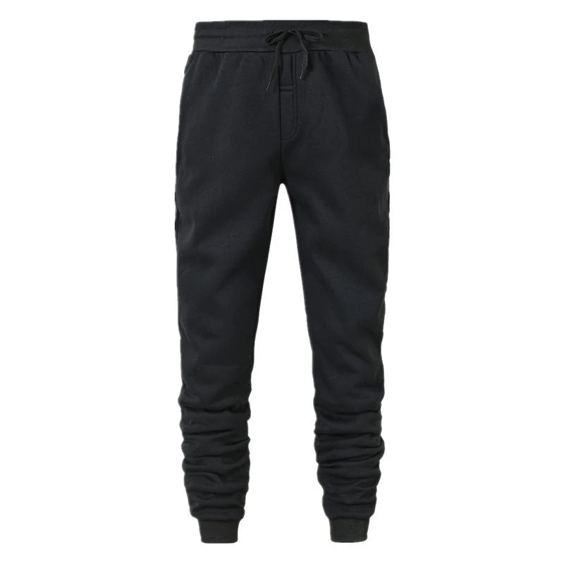 Men's Ankle-Length Knit Polyester Drawstring Sweatpants with Pockets - Casual Smart-Casual Joggers