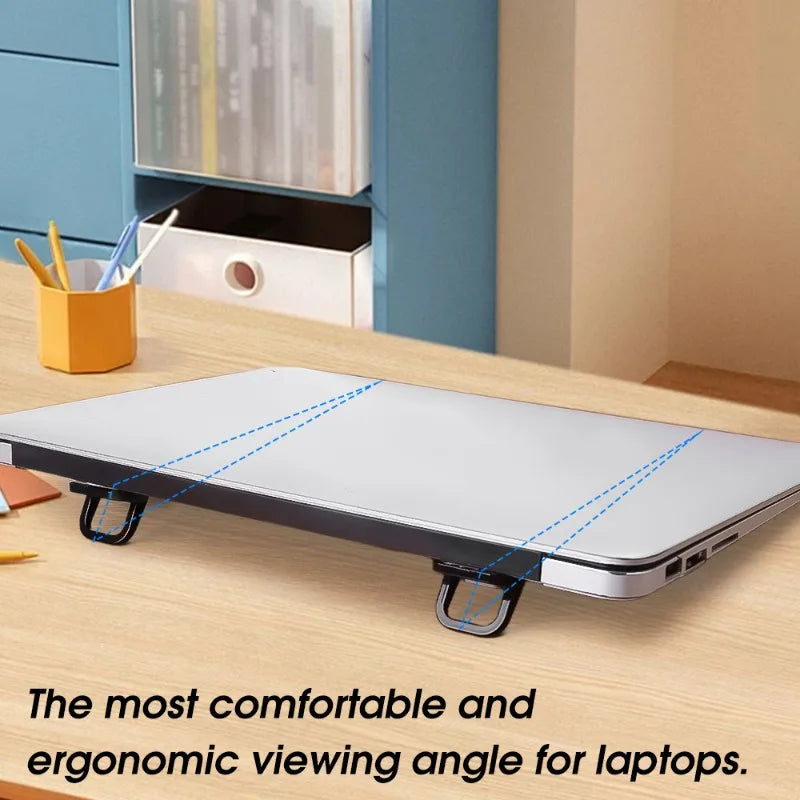 2-Pack Mini Foldable Laptop Stands – Portable Invisible Zinc Alloy Riser with Silicone Pads for 11–17 in (28–43 cm) Laptops