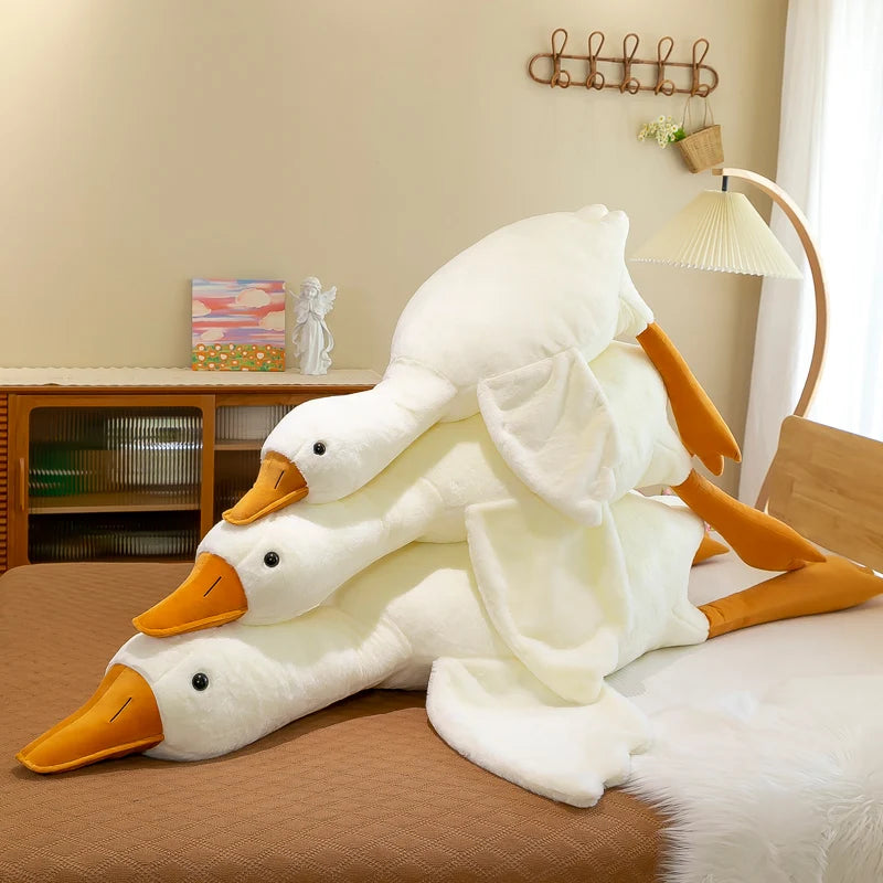 Giant White Goose Plush Pillow 90-190 cm (35-75 in) Large Cuddly Throw Pillow Doll for Bed Sleep Birthday Gift