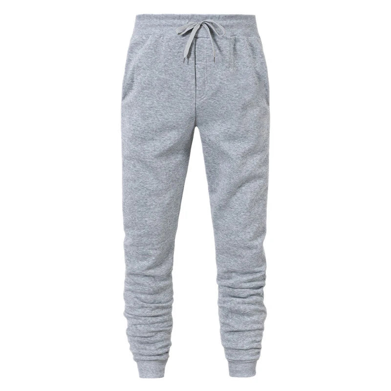 Men's Ankle-Length Knit Polyester Drawstring Sweatpants with Pockets - Casual Smart-Casual Joggers