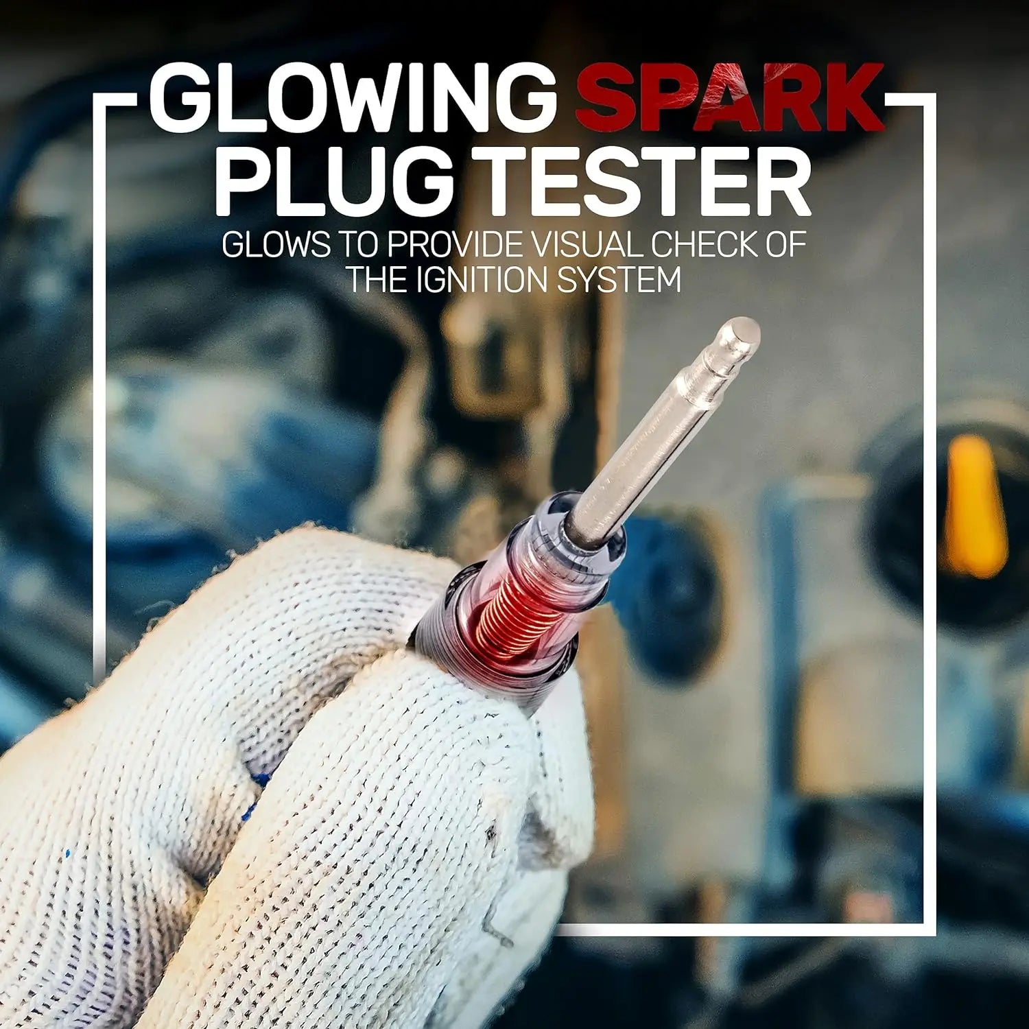 In-Line 12V Spark Plug Tester Ignition Coil Engine Test Light for Car Motorcycle Lawn Mower
