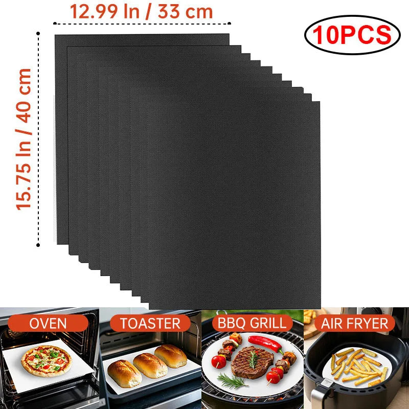 Reusable Non-Stick PTFE Grill & Oven Liner Mat — Heat-Resistant Baking & BBQ Mat